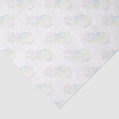 Girly Tropische Ananas Regenboog Pastel Ombre Tissuepapier (Detail)
