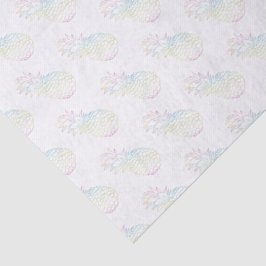 Girly Tropische Ananas Regenboog Pastel Ombre Tissuepapier (Detail)
