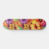 Girly Tropische Bloemen Skateboard (Horizontaal)