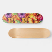 Girly Tropische Bloemen Skateboard (Horizontaal)