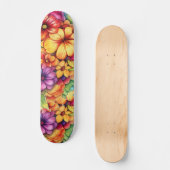 Girly Tropische Bloemen Skateboard (Voorkant)