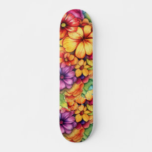 Girly Tropische Bloemen Skateboard