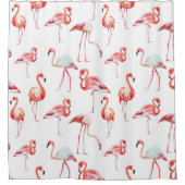 Girly Tropische Roze Flamingo's Douchegordijn (Voorkant)
