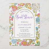 Girly Tuinbloem Vrijgezellenfeest Folie Uitnodiging (Voorkant)