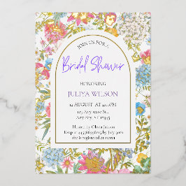 Girly Tuinbloem Vrijgezellenfeest Folie Uitnodiging