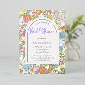 Girly Tuinbloem Vrijgezellenfeest Folie Uitnodiging (Staand Voorkant)