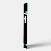 Girly Turquoise Glitter Hearts Monogram Case-Mate iPhone Case (Achterkant / Rechts)