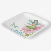 Girly Turquoise Green Pink Dragonfly Birthday Papieren Bordje (Gebogen)