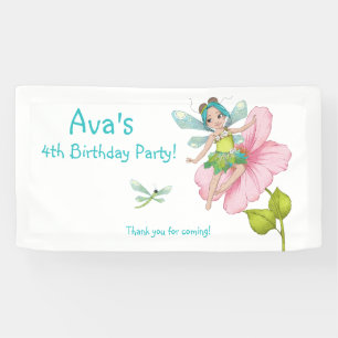 Girly Turquoise Green Pink Dragonfly Birthday Spandoek