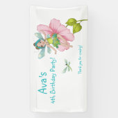 Girly Turquoise Green Pink Dragonfly Birthday Spandoek (Verticaal)