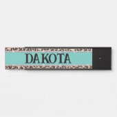 Girly Turquoise Leopard Diamond Custom Horse Stall Deurbordje (Voorkant)