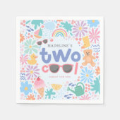 Girly Two Cool Summer Splash 2de verjaardag Servet (Voorkant)