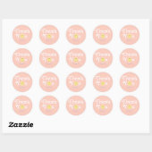 Girly Two Groovy 2e verjaardag Dank je wel Ronde Sticker (Vel)
