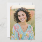 Girly Typografie Hand getrokken Afstuderen Foto Kaart (Achterkant)