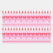Girly Ugly Sweater Roze, Rood en Groen Kerstmis Inpakpapier Vel (Voorkant)