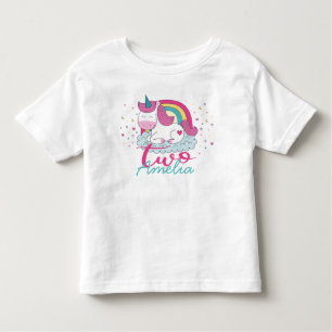 Girly Unicorn 2e verjaardag Kinder Shirts