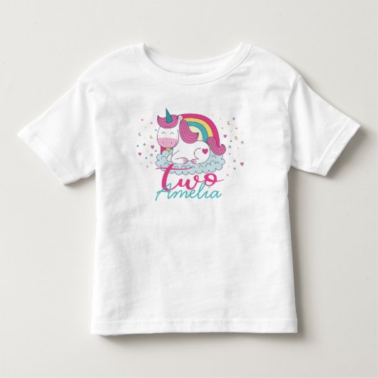 Girly Unicorn 2e verjaardag Kinder Shirts (Voorkant)