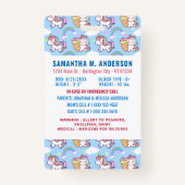 Girly Unicorn Aangepaste Foto Kind Identificatie Badge (Achterkant)