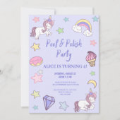 Girly Unicorn en regenboogverjaardag Kaart (Voorkant)