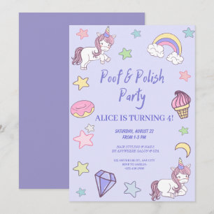 Girly Unicorn en regenboogverjaardag Kaart