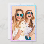 Girly unicorn glitter sparkles chic Sweet 16 Kaart (Achterkant)