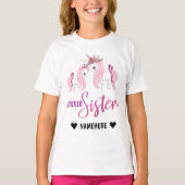 Girly Unicorn Little Sister T-shirt (Voorkant)