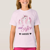 Girly Unicorn Little Sister T-shirt (Voorkant)