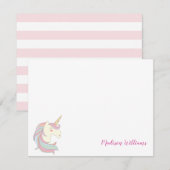 Girly Unicorn Pony Magical Fantasy Horse Cute Notitiekaartje (Voorkant / Achterkant)
