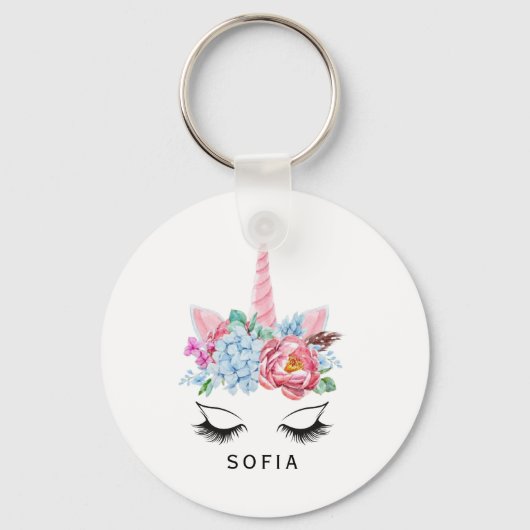 Girly Unicorn Sleutelhanger (Voorkant)