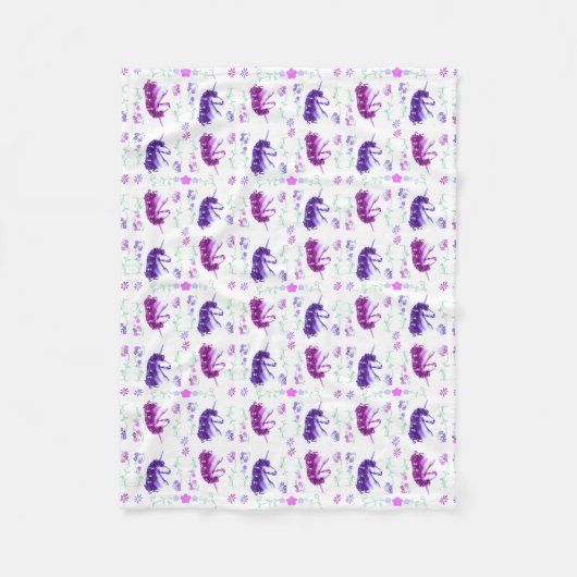 Girly Unicorns Fleece Blanket Deken (Voorkant)