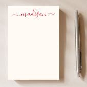 Girly Unieke Rode Typografie Script Naam Post-it® Notes