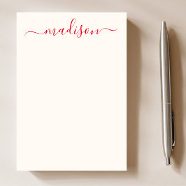 Girly Unieke Rode Typografie Script Naam Post-it® Notes
