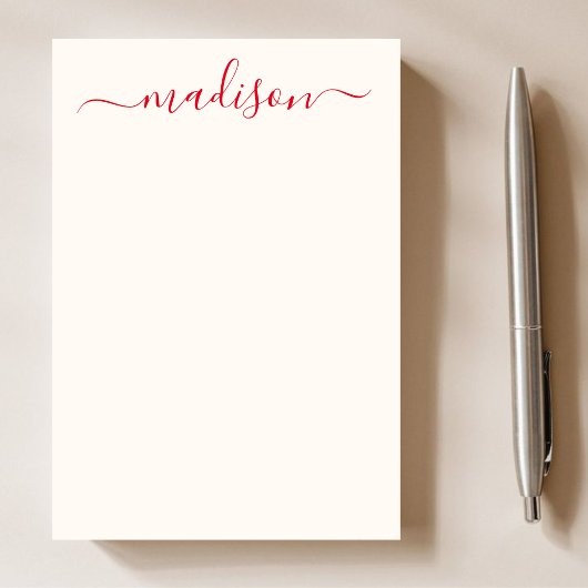 Girly Unieke Rode Typografie Script Naam Post-it® Notes