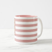 Girly US Flag Blush Pink Patriotic Tweekleurige Koffiemok (Voorkant rechts)