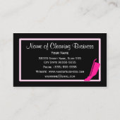 Girly Vacuum Roze en Zwarte Huishoudservice Visitekaartje (Achterkant)