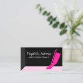Girly Vacuum Roze en Zwarte Huishoudservice Visitekaartje (Staand voorkant)