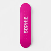 Girly Varsity Roze Skateboard gepersonaliseerde na (Voorkant)