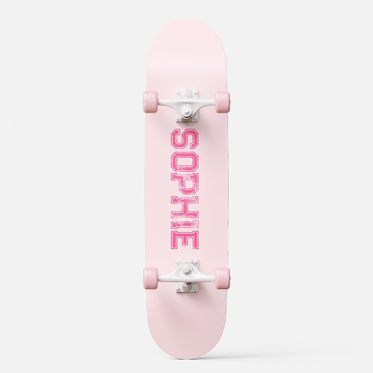 Girly Varsity Roze Skateboard gepersonaliseerde na