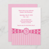 Girly verjaardagsfeestje uitnodiging (Voorkant / Achterkant)