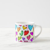 Girly Vibrant Hearts Schattigee romantische Valent Espresso Kop (Rechts)