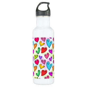 Girly Vibrant Hearts Schattigee romantische Valent Waterfles