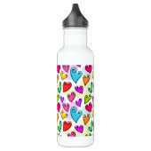Girly Vibrant Hearts Schattigee romantische Valent Waterfles (Links)