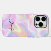 Girly Vibrant Pastel Holographic Swirl Design      Case-Mate iPhone Case (Achterkant (horizontaal))