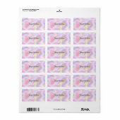 Girly Vibrant Pastel Holographic Swirl Design      Etiket (Full Sheet)