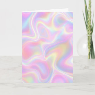 Girly Vibrant Pastel Holographic Swirl Design      Kaart
