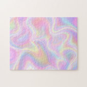 Girly Vibrant Pastel Holographic Swirl Design Legpuzzel (Horizontaal)