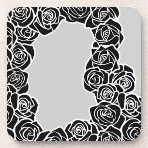 Girly Vintage black roses Drankjes Onderzetter