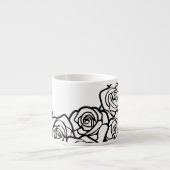 Girly Vintage witte rozen Espresso Kop (Voorkant)