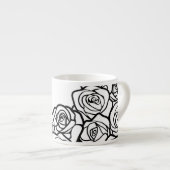 Girly Vintage witte rozen Espresso Kop (Voorkant rechts)