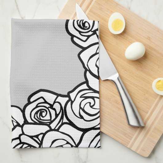 Girly Vintage witte rozen Theedoek (Quarter Fold)